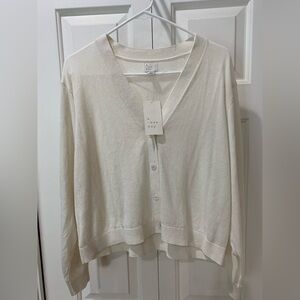 NWT A new day lightweight cream cardigan size Large